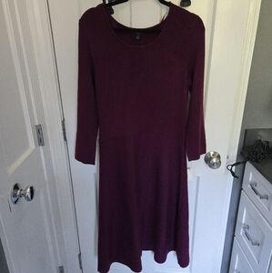 NWT Talbots Burgundy Knit Sweater Midi Dress Size Medium